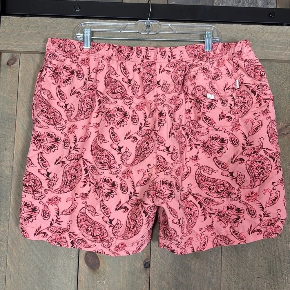 Tommy Bahama Relax coral color swim trunks with paisley print Size XXL